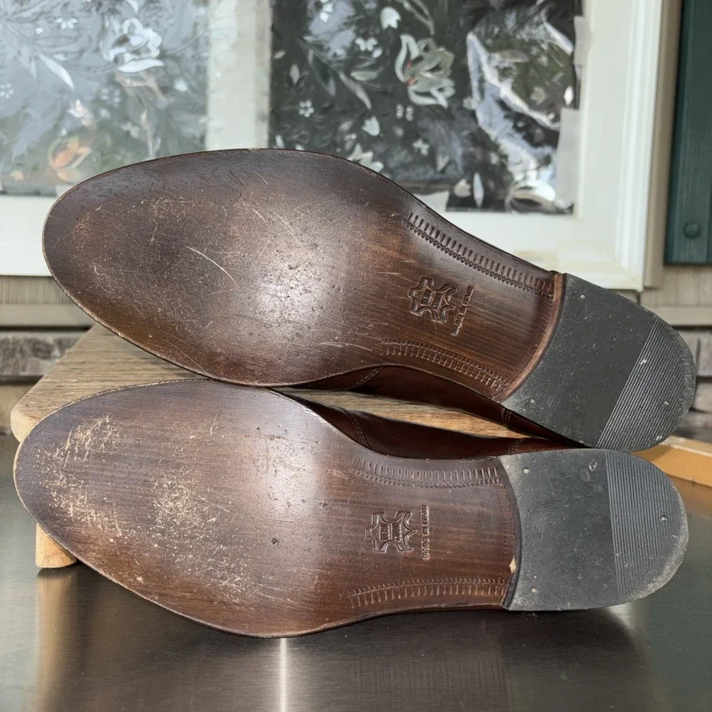 Bostonian Mens Vero Italian Florentine Saddle Brown Slip On 11 M 24752-513 EUC